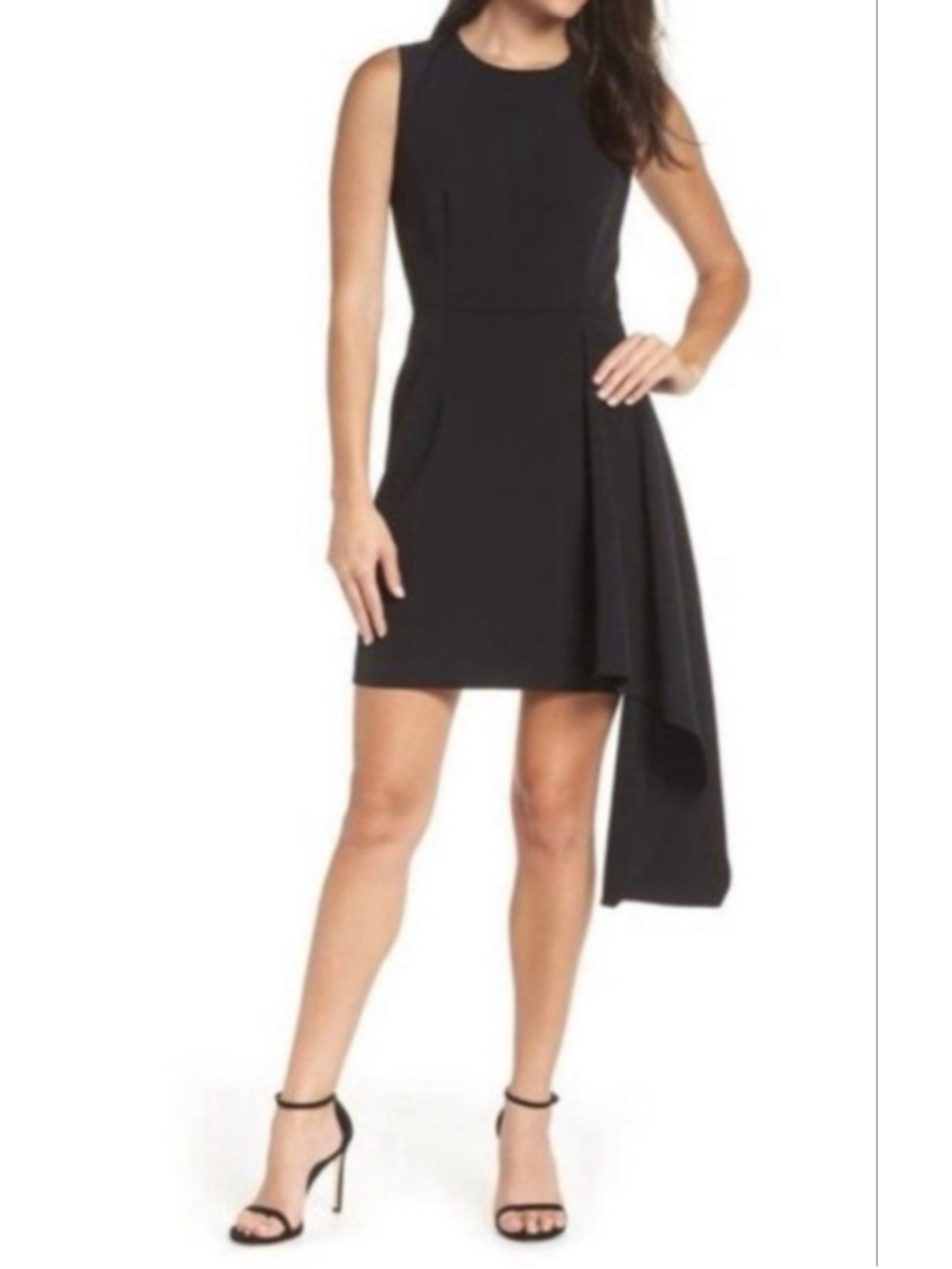 Chelsea28 Black Asymetrical A-Line Dress Size 14 EUC